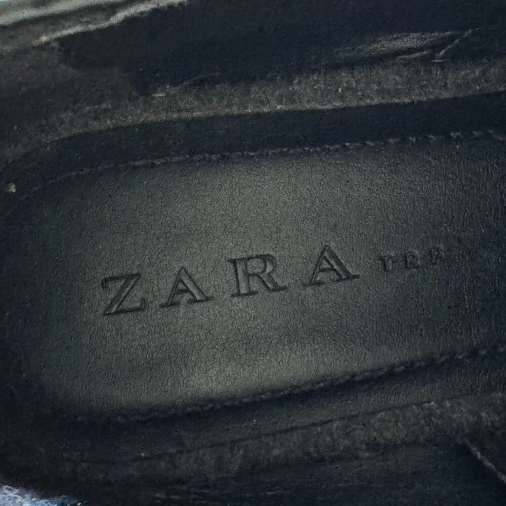 Zara Gray Felted Flannel‎ Blucher Platform Track Sole 90s Academia Oxford Shoes